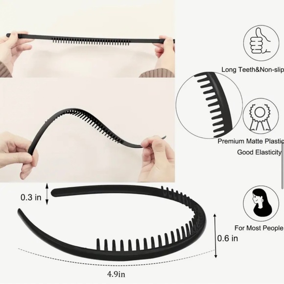 🔴 5 for $10 ONE Blue Headband with Teeth - Picture 7 of 7